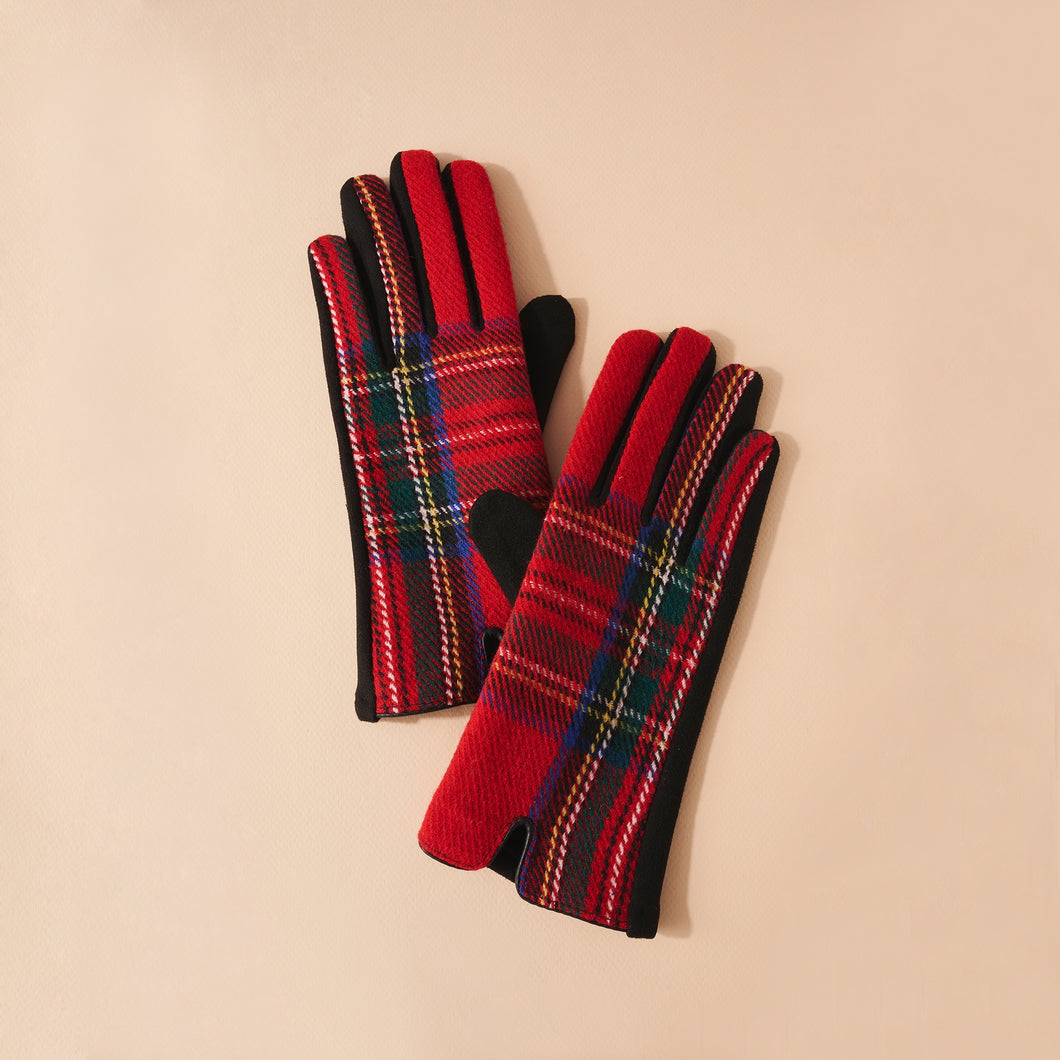 Gloves - Red Plaid
